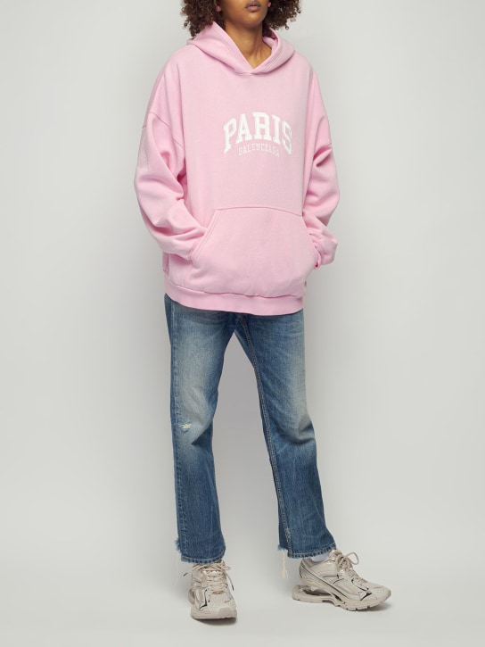 Balenciaga: Cities wide fit sweatshirt hoodie - Pink - women_1 | Luisa Via Roma
