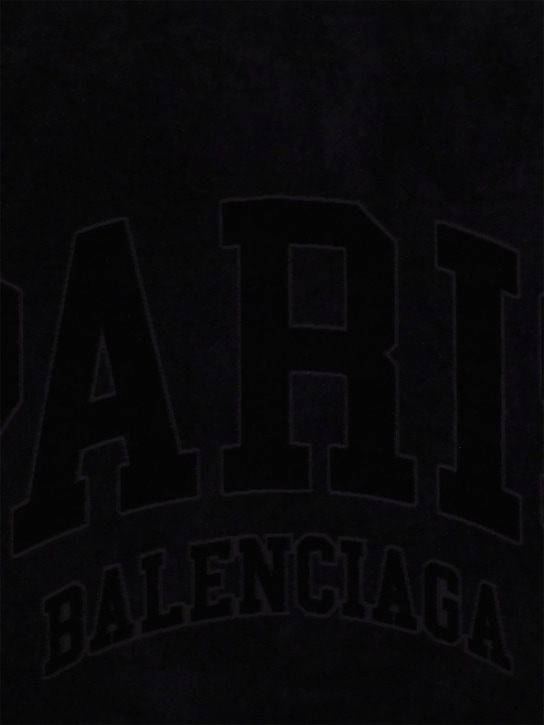 Balenciaga: Paris棉质沙滩巾 - 黑色 - women_1 | Luisa Via Roma