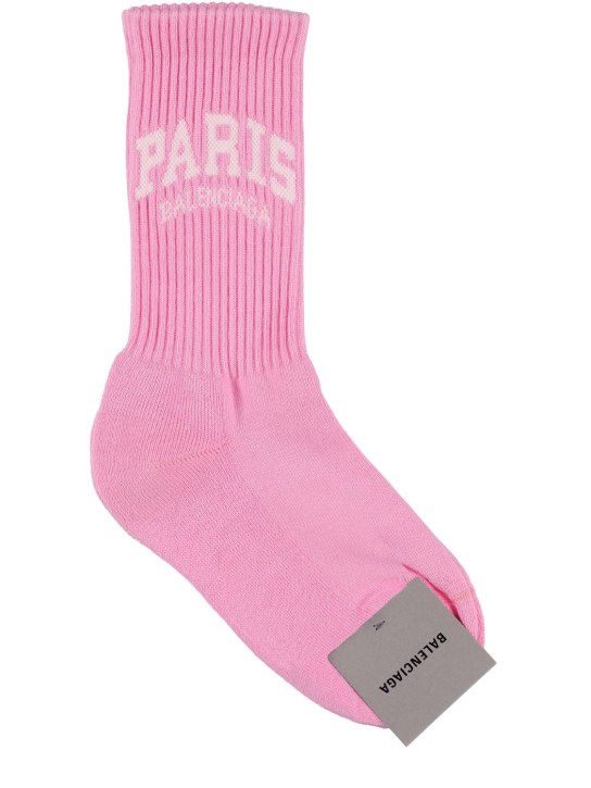 Balenciaga: Paris cotton blend socks - women_0 | Luisa Via Roma