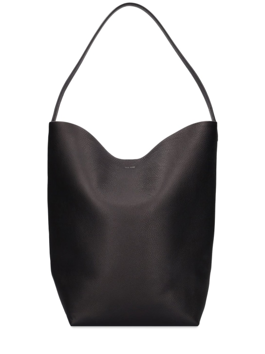 The Row: Large Lux Park leather tote bag - Siyah - women_0 | Luisa Via Roma