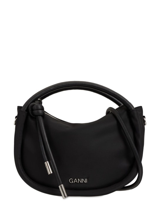 GANNI: Small Knot recycled tech top handle bag - women_0 | Luisa Via Roma