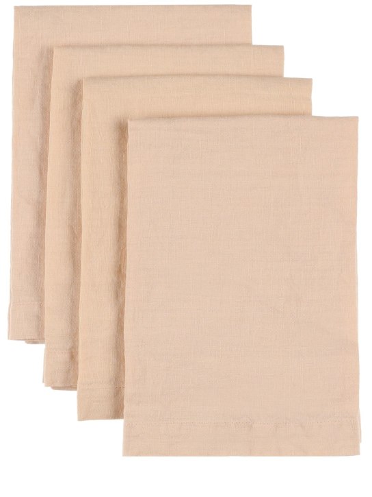Tekla: Set of 4 linen napkins - Bej - ecraft_0 | Luisa Via Roma