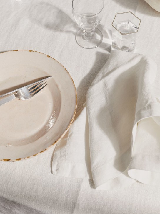 Tekla: Lot de 4 serviettes de table en lin - Porcelaine - ecraft_1 | Luisa Via Roma