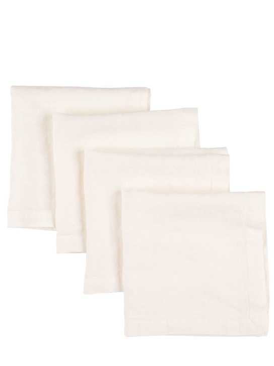Tekla: Set of 4 linen napkins - Porcelaine - ecraft_0 | Luisa Via Roma