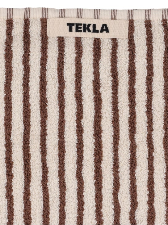 Tekla: Set of 3 organic cotton towels - White/Brown - ecraft_1 | Luisa Via Roma