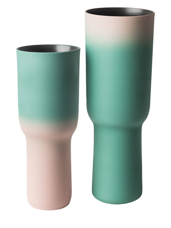 Polspotten: Große, grüne und pinke Vase „Sherbet“ - Rosa/Grün - ecraft_1 | Luisa Via Roma
