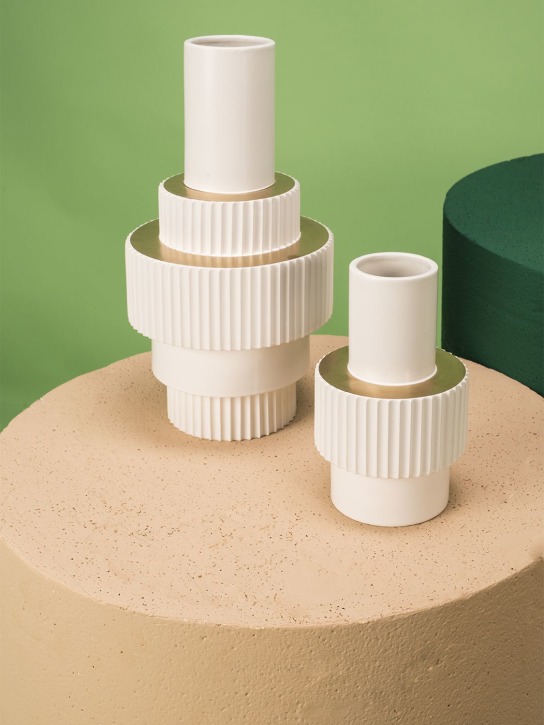 Polspotten: Gear small white vase - White - ecraft_3 | Luisa Via Roma