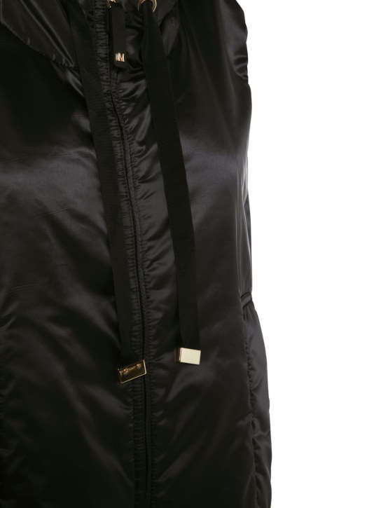 Max Mara: Greengo waterproof hooded padded vest - Black - women_1 | Luisa Via Roma