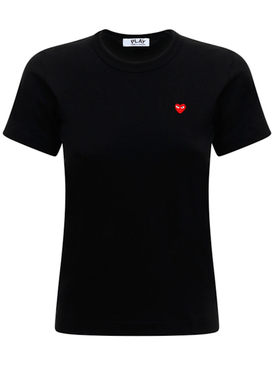 Comme des Garçons Play: Red Heart コットンTシャツ - women_0 | Luisa Via Roma