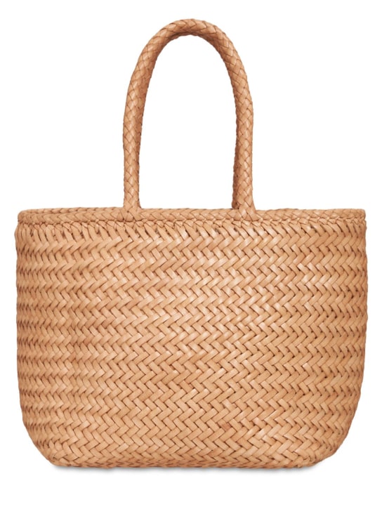 Dragon Diffusion: Grace Small woven leather basket bag - Doğal - women_0 | Luisa Via Roma