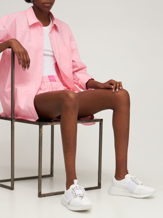 Roger Vivier: Baskets en mesh et néoprène Viv' Go 45 mm - Blanc - women_1 | Luisa Via Roma