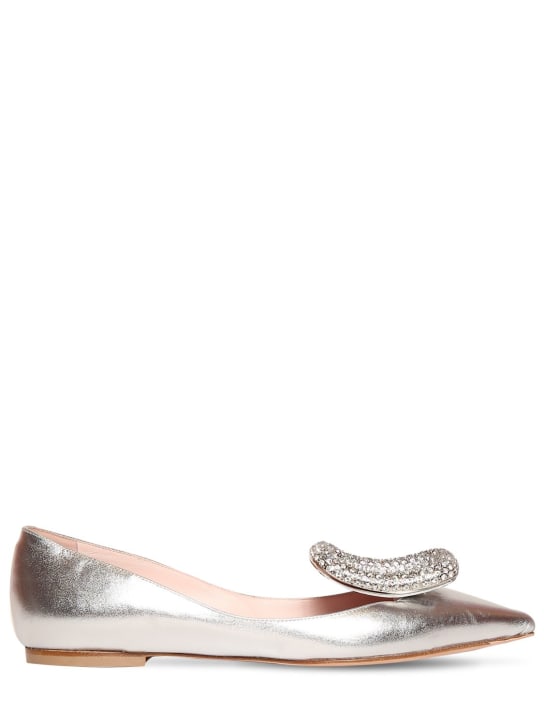 Roger Vivier: Ballerine Viv Choc in pelle metallizzata 15mm - Argento - women_0 | Luisa Via Roma