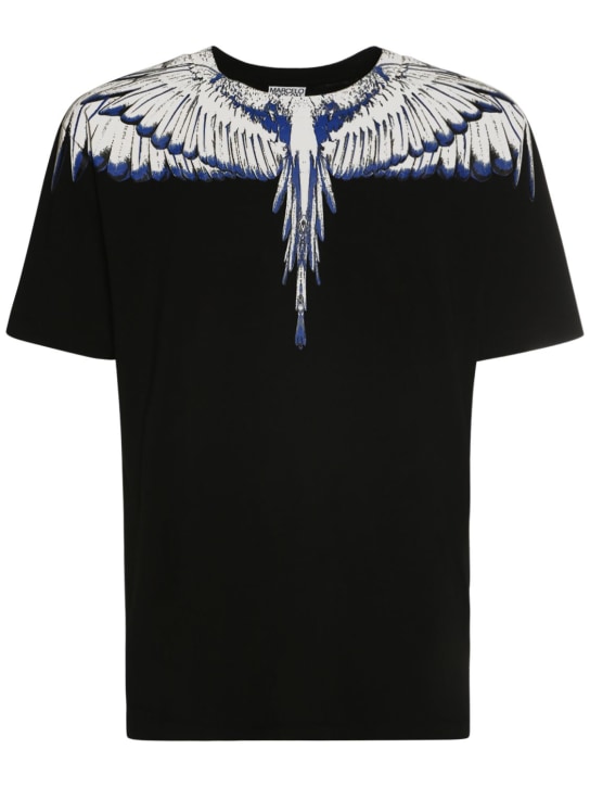 Marcelo Burlon County Of Milan: Icon wings print cotton jersey t-shirt - men_0 | Luisa Via Roma