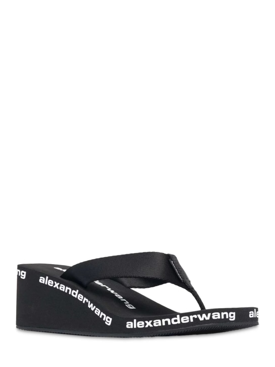 Alexander Wang: 70mm AW nylon thong wedges - Black - women_2 | Luisa Via Roma