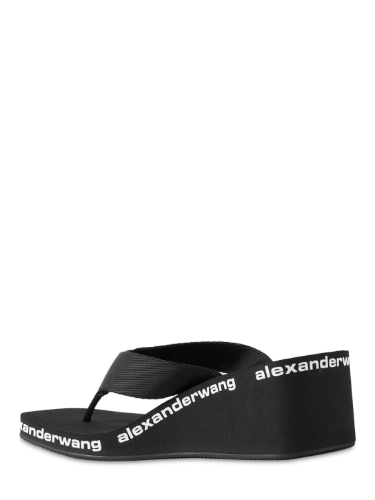 Alexander Wang: 70mm AW nylon thong wedges - Black - women_3 | Luisa Via Roma