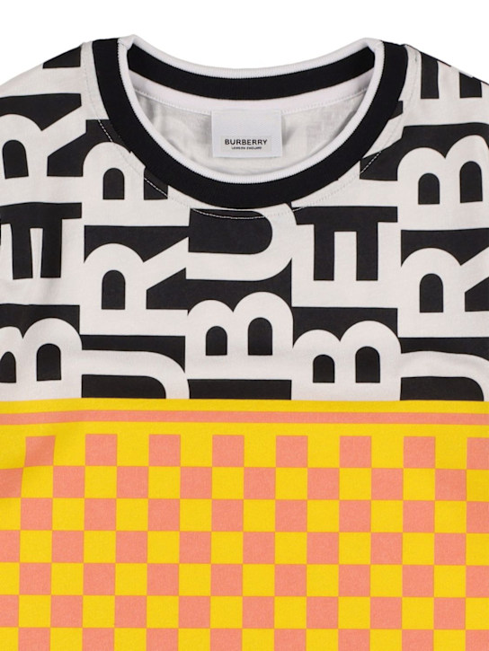 Burberry: Camiseta de jersey de algodón estampada - Multicolor - kids-girls_1 | Luisa Via Roma