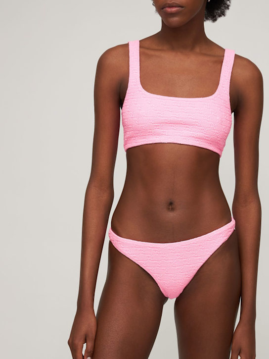 Alexander Wang: Logo科技织物比基尼泳裤 - 粉色 - women_1 | Luisa Via Roma