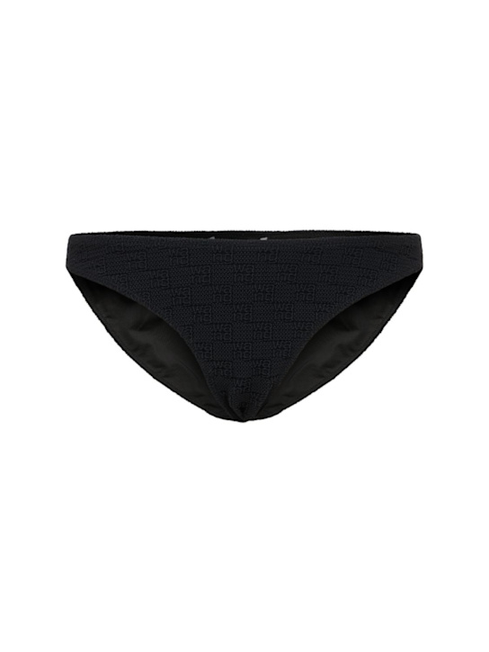 Alexander Wang: Slip bikini in techno con logo - Nero - women_0 | Luisa Via Roma