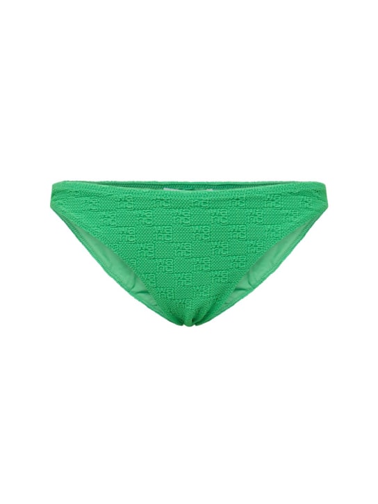 Alexander Wang: Logo科技织物比基尼泳裤 - 绿色 - women_0 | Luisa Via Roma