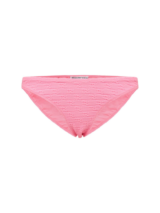 Alexander Wang: Logo科技织物比基尼泳裤 - 粉色 - women_0 | Luisa Via Roma