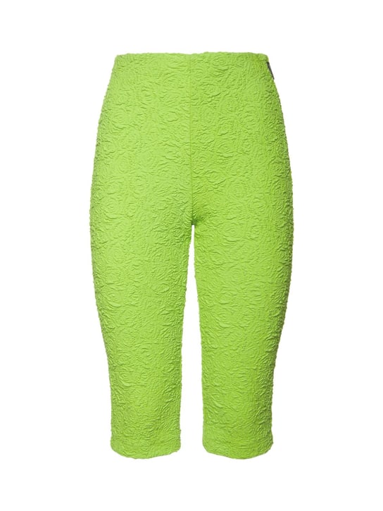 MSGM: Jersey cotton blend knee length shorts - Green - women_0 | Luisa Via Roma