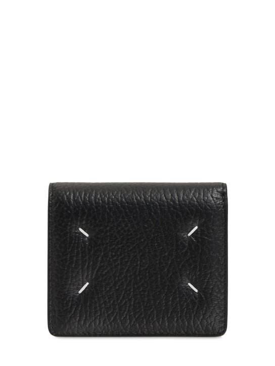 Maison Margiela: Grained embossed leather wallet - women_0 | Luisa Via Roma