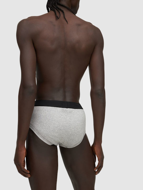 Tom Ford: Pack of 2 logo stretch cotton briefs - Grey - men_2 | Luisa Via Roma