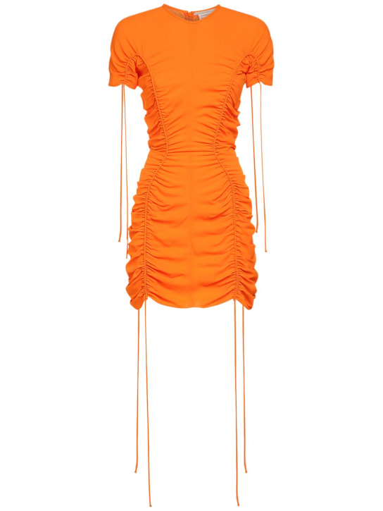 Stella McCartney: Viscose satin mini dress - Orange - women_0 | Luisa Via Roma