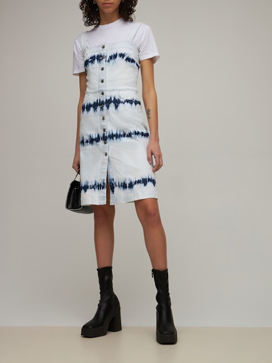 Stella McCartney: Tie dye cotton denim dress - Denim - women_1 | Luisa Via Roma