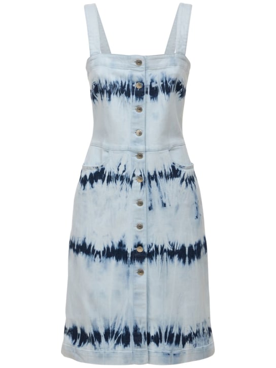 Stella McCartney: Tie dye cotton denim dress - Denim - women_0 | Luisa Via Roma