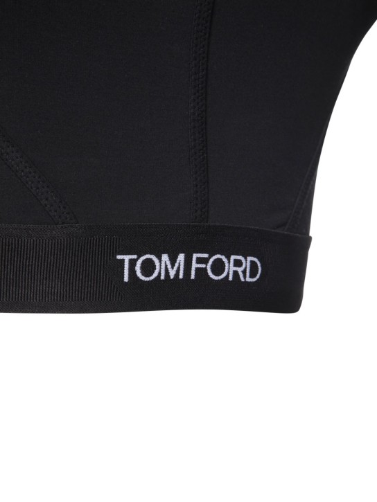 Tom Ford: Tank top cropped in techno - Nero - women_3 | Luisa Via Roma
