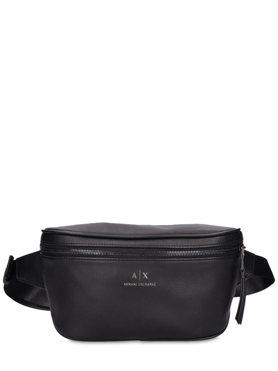 Armani Exchange: Faux leather belt bag - men_0 | Luisa Via Roma