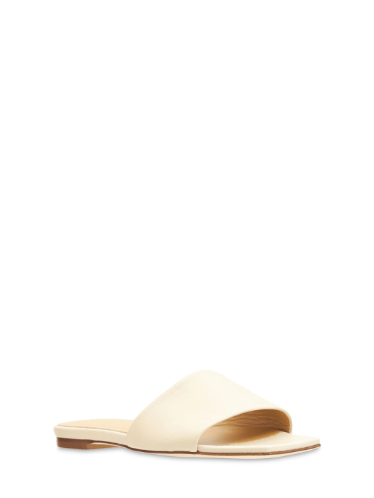 Aeyde: 10mm hohe, gepolsterte Sandalen aus Leder „Anna“ - Elfenbein - women_3 | Luisa Via Roma