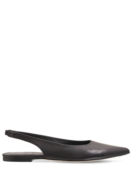 Aeyde: Zapatos planos destalonados de piel 10mm - Negro - women_0 | Luisa Via Roma