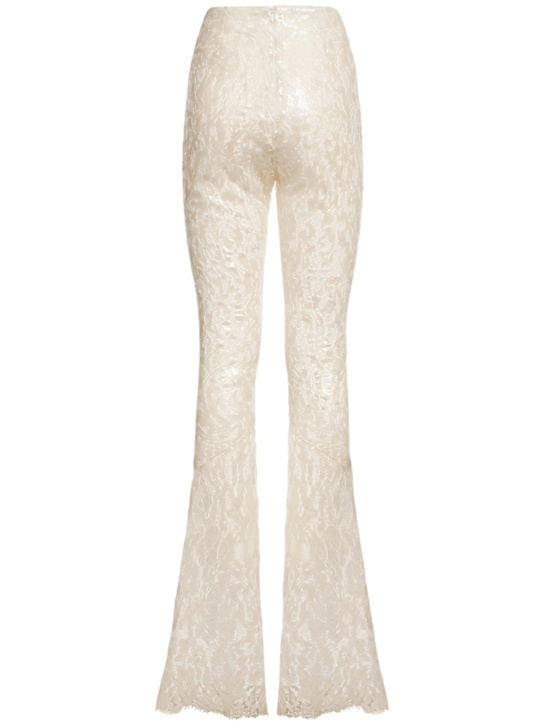 Dion Lee: Cotton blend lace flared pants - Ivory - women_1 | Luisa Via Roma