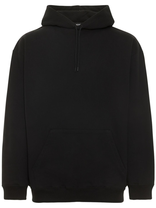 Balenciaga: Cotton sweatshirt hoodie - Black - men_0 | Luisa Via Roma