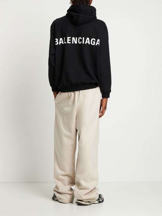 Balenciaga: Cotton sweatshirt hoodie - Black - men_1 | Luisa Via Roma