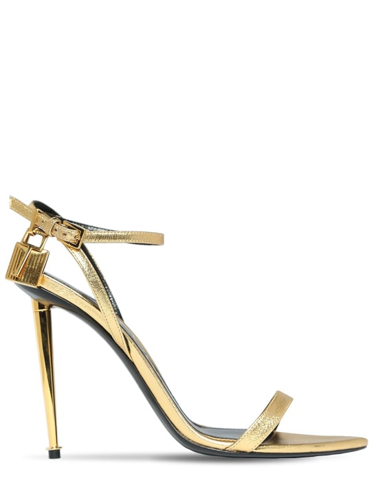 Tom Ford: 105毫米Padlock金属质感皮革凉鞋 - women_0 | Luisa Via Roma