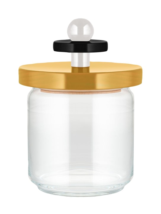 Alessi: Twergi glass container w/ lid - Yellow - ecraft_0 | Luisa Via Roma