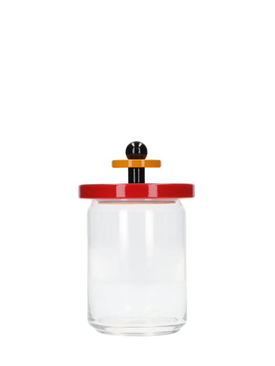 Alessi: Twergi glass container w/ lid - Kırmızı/Transparan - ecraft_0 | Luisa Via Roma