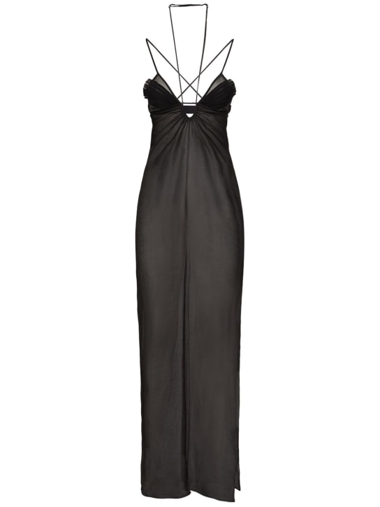 Keyhole bra voile long dress