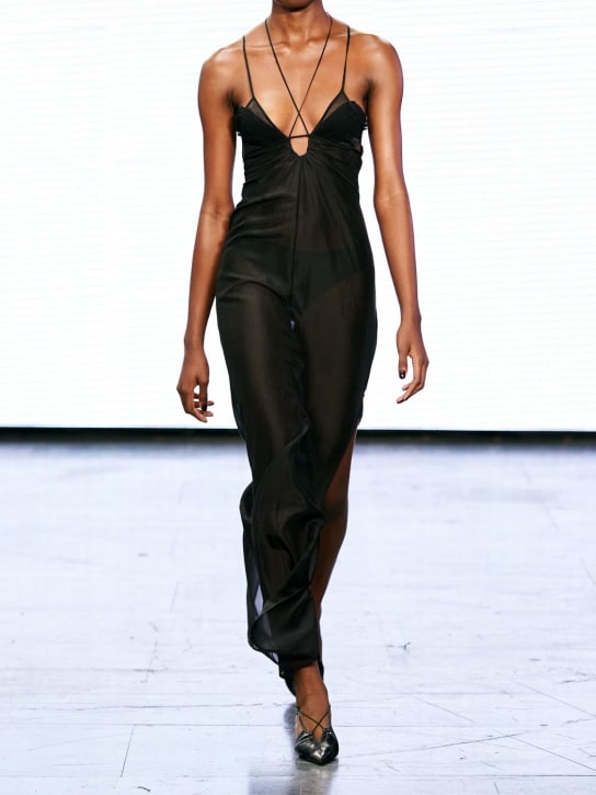 Keyhole bra voile long dress - Thumbnail 2