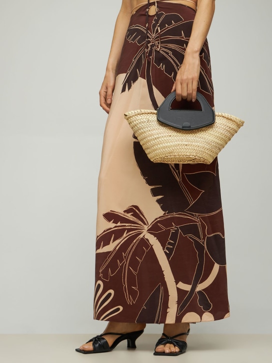 Hereu: Alqueria straw & leather top handle bag - women_1 | Luisa Via Roma