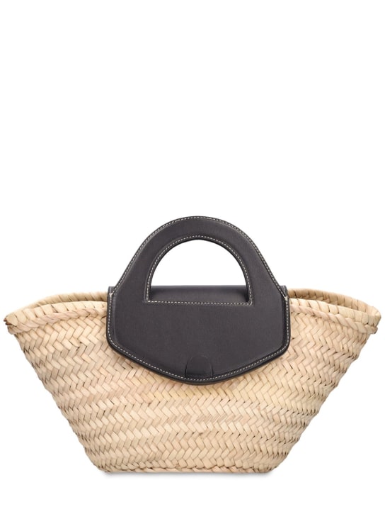 Hereu: Alqueria straw & leather top handle bag - women_0 | Luisa Via Roma