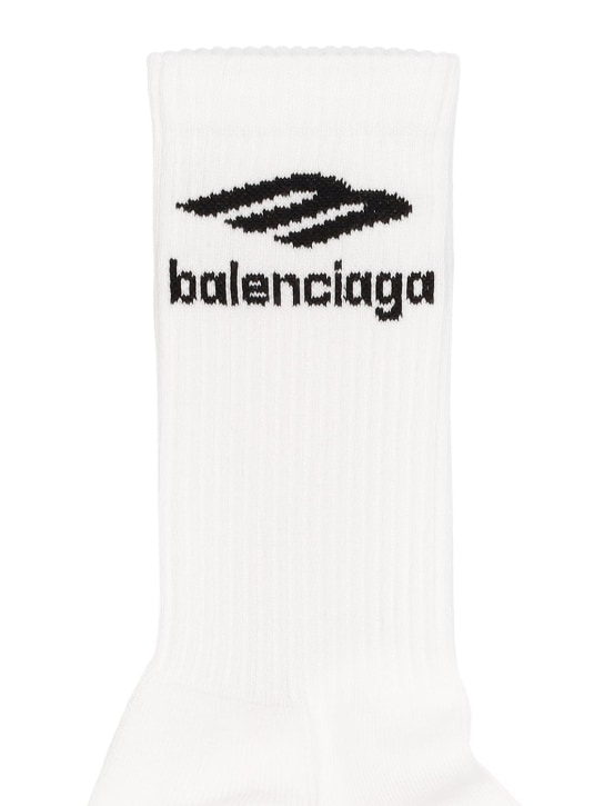 Balenciaga: Sporty B cotton blend socks - men_1 | Luisa Via Roma