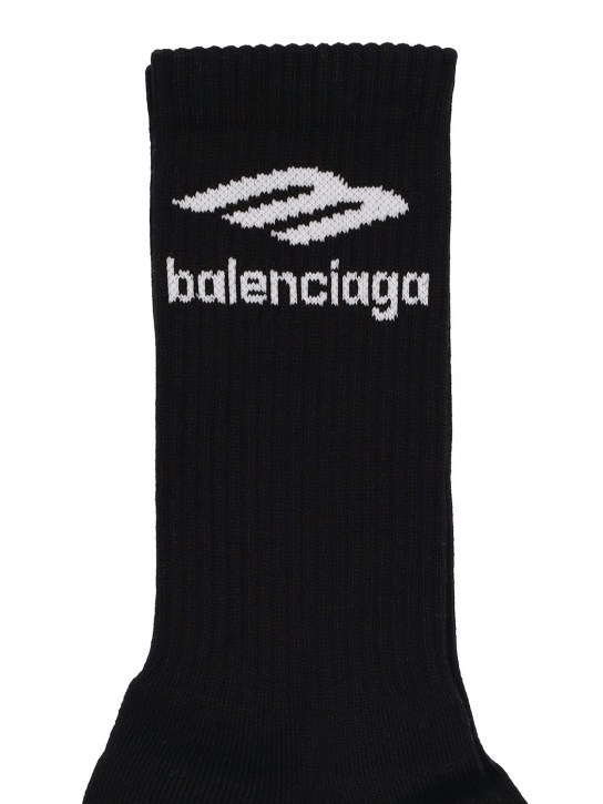 Balenciaga: Sporty B cotton blend socks - men_1 | Luisa Via Roma