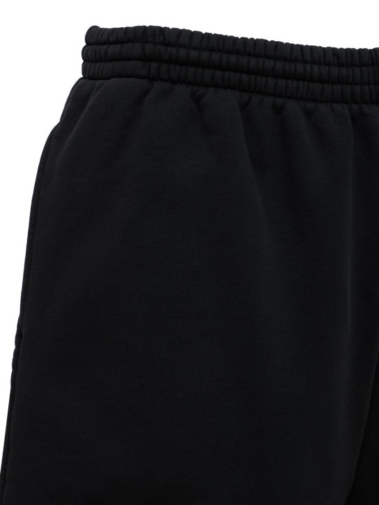 Balenciaga: Logo cotton sweat shorts - Siyah - men_1 | Luisa Via Roma