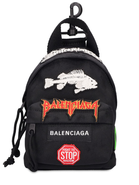 Balenciaga: Mini backpack shoulder bag - Black/Multi - men_0 | Luisa Via Roma