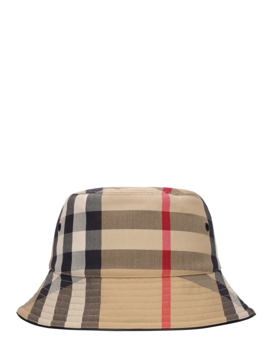 Burberry: Check cotton bucket hat - Archive Beige - women_0 | Luisa Via Roma