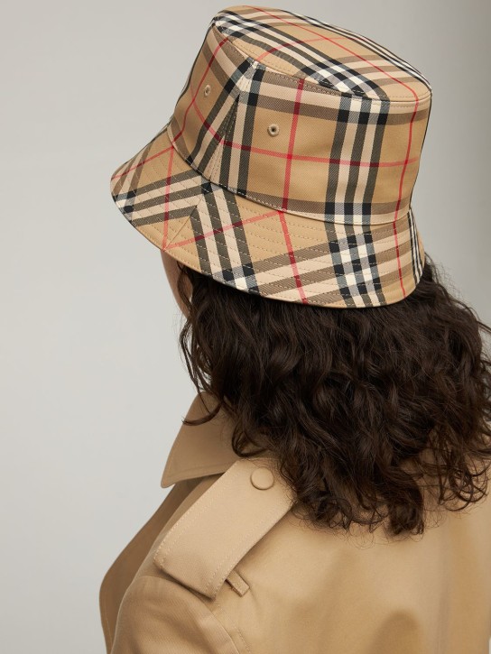 Burberry: Check cotton blend bucket hat - women_1 | Luisa Via Roma
